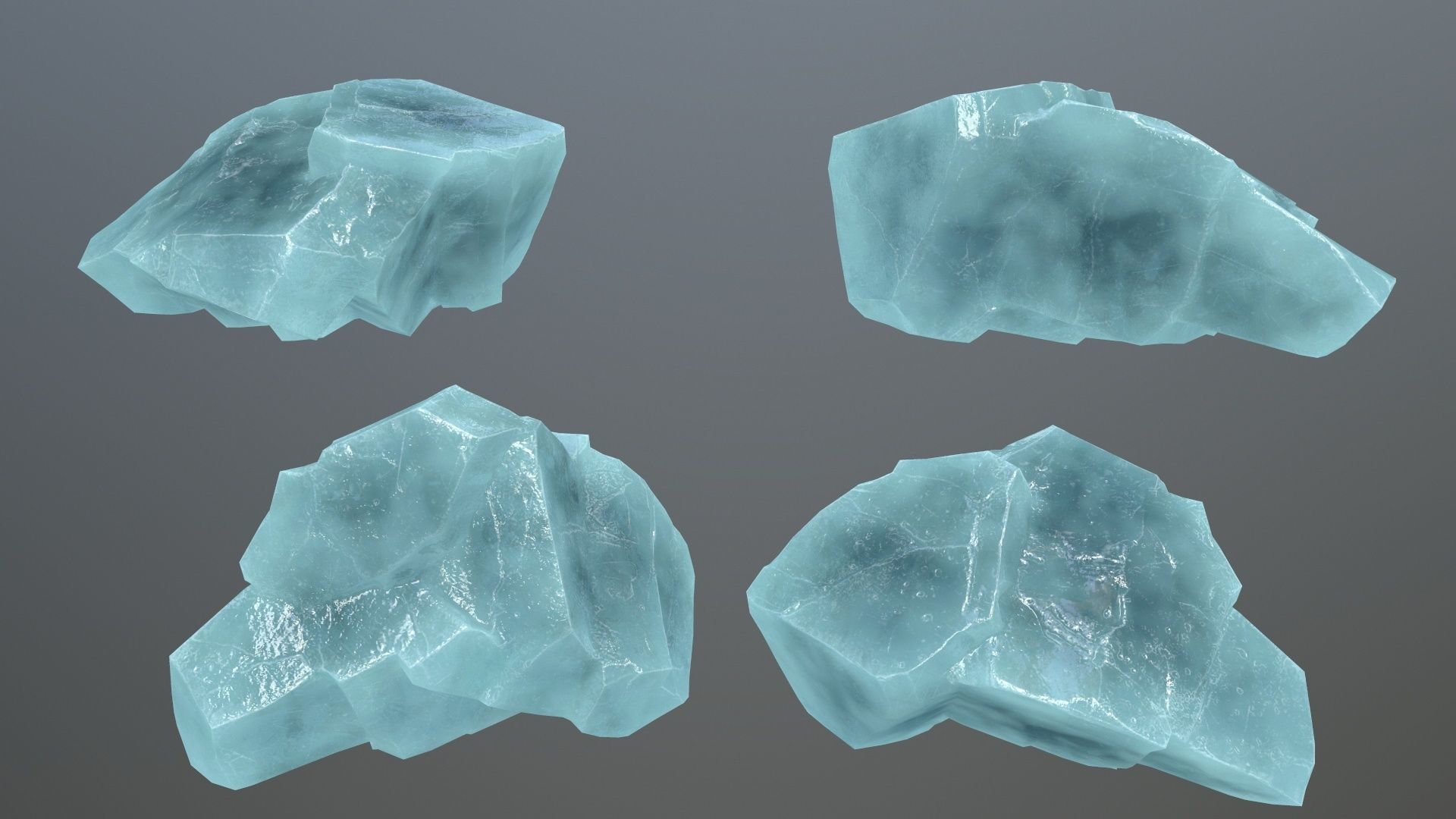 Rock Set 11 Low-poly 3D model_5