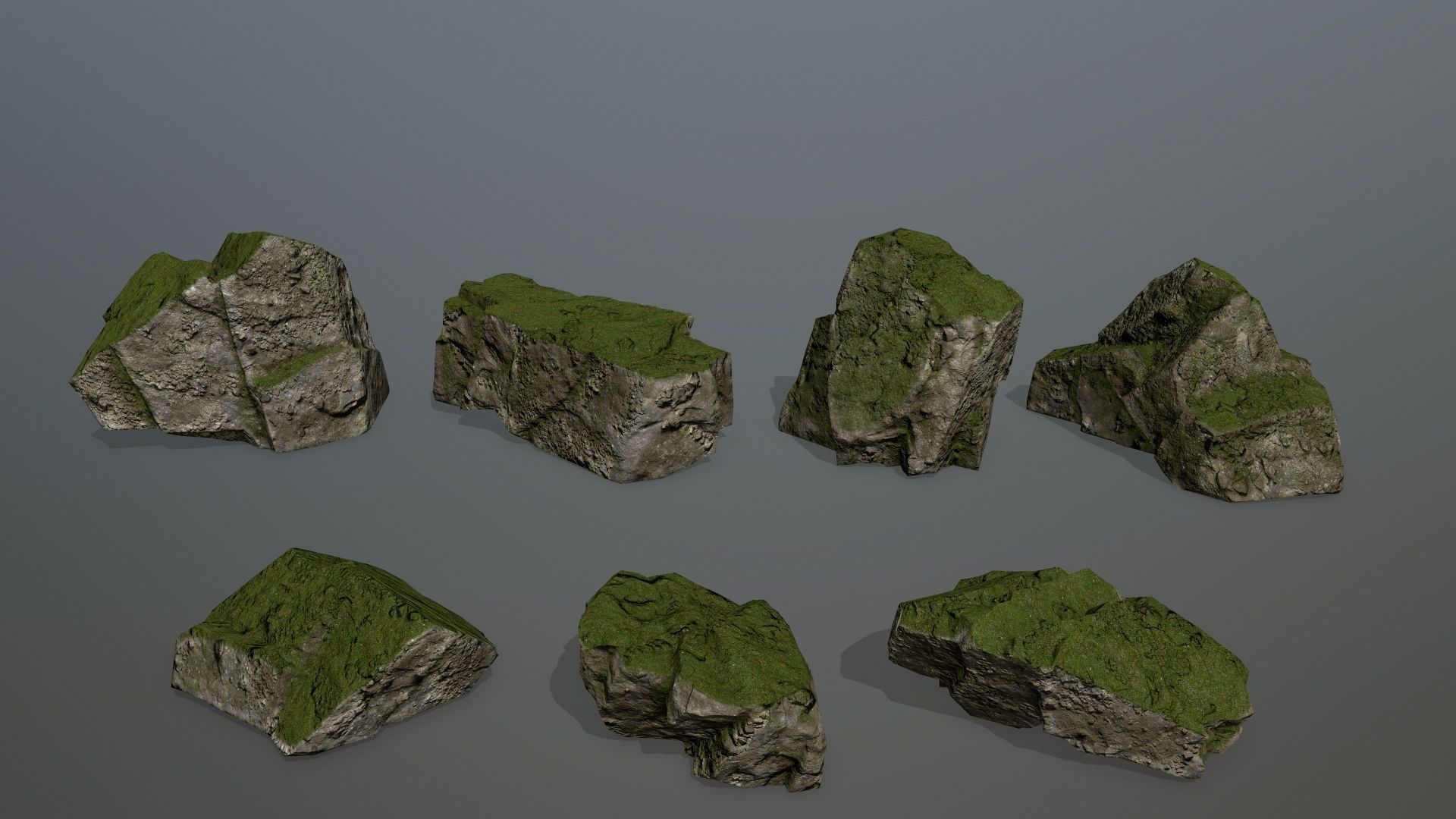 Rock Set 13 Low-poly 3D model_1