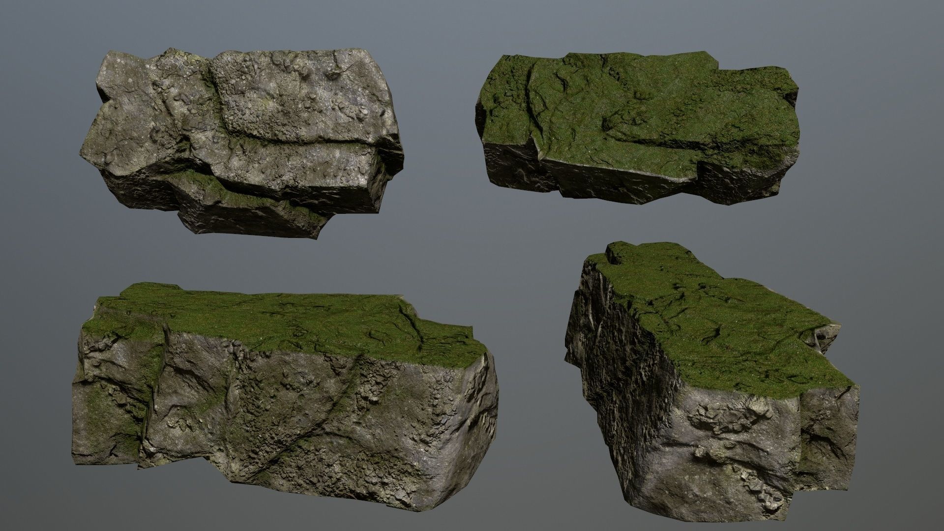 Rock Set 13 Low-poly 3D model_2