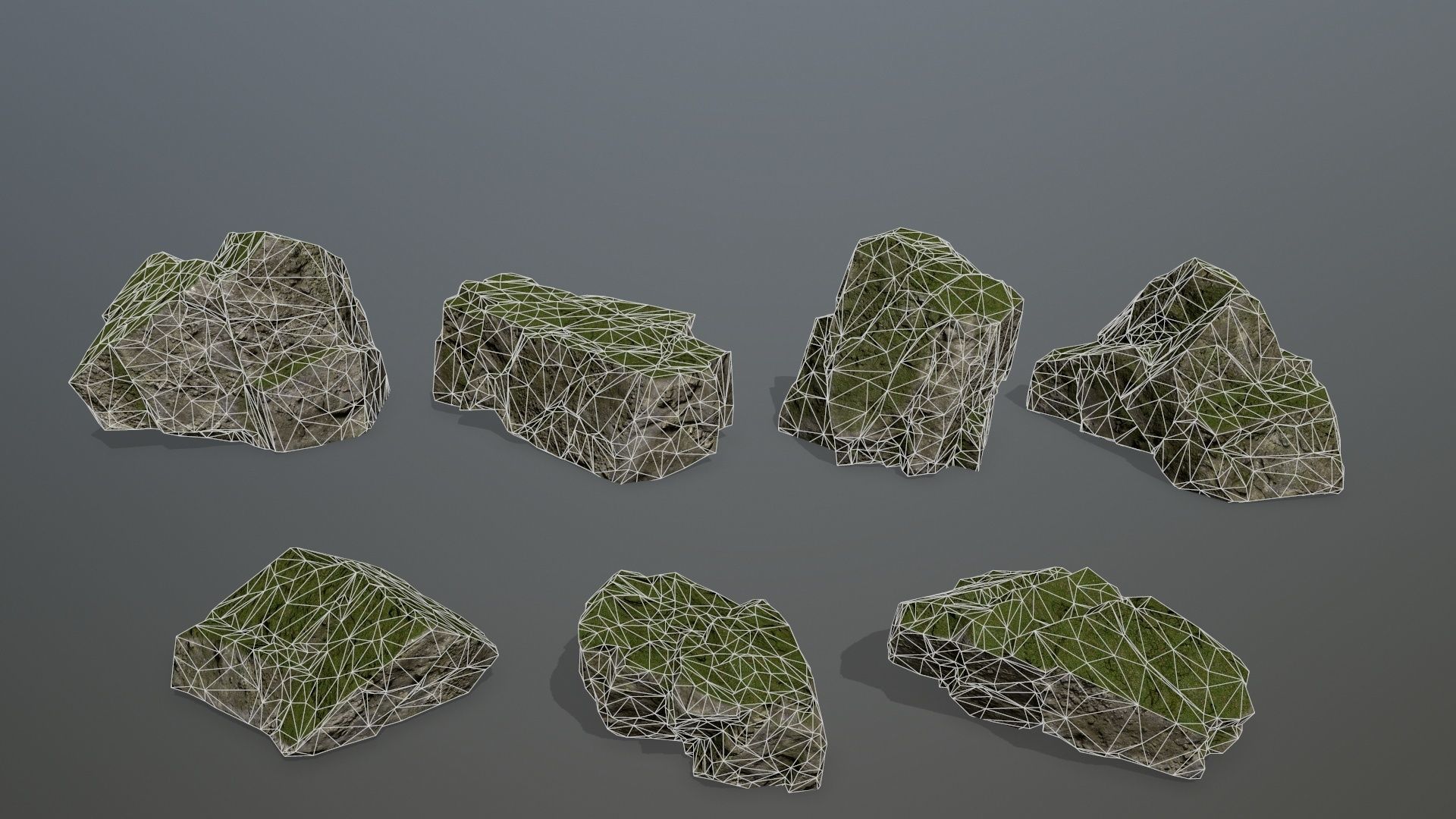 Rock Set 13 Low-poly 3D model_16