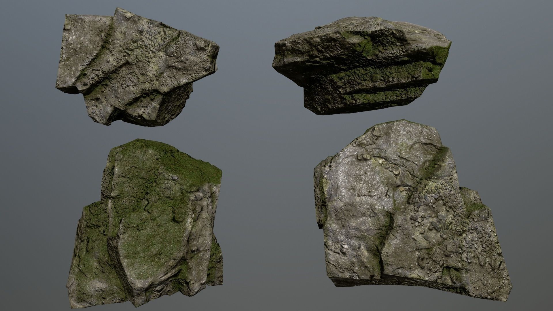 Rock Set 13 Low-poly 3D model_3