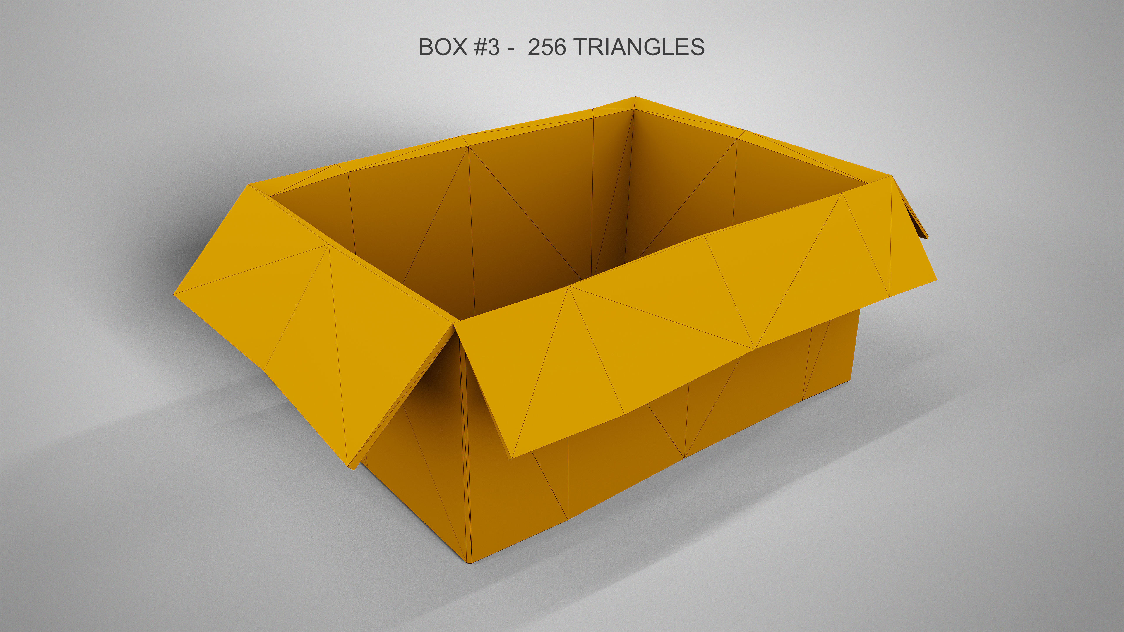 Set of 3 Cradboard Boxes - PBR Low-Poly Game Ready Storage Box Free low-poly 3D model_15