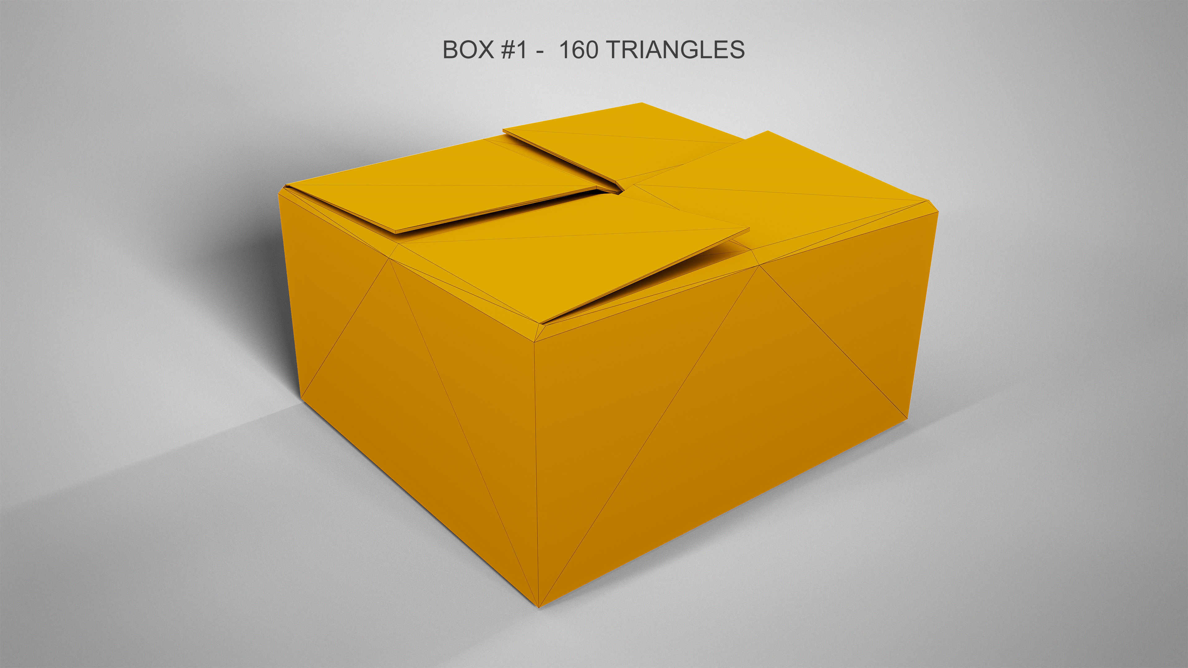 Set of 3 Cradboard Boxes - PBR Low-Poly Game Ready Storage Box Free low-poly 3D model_13
