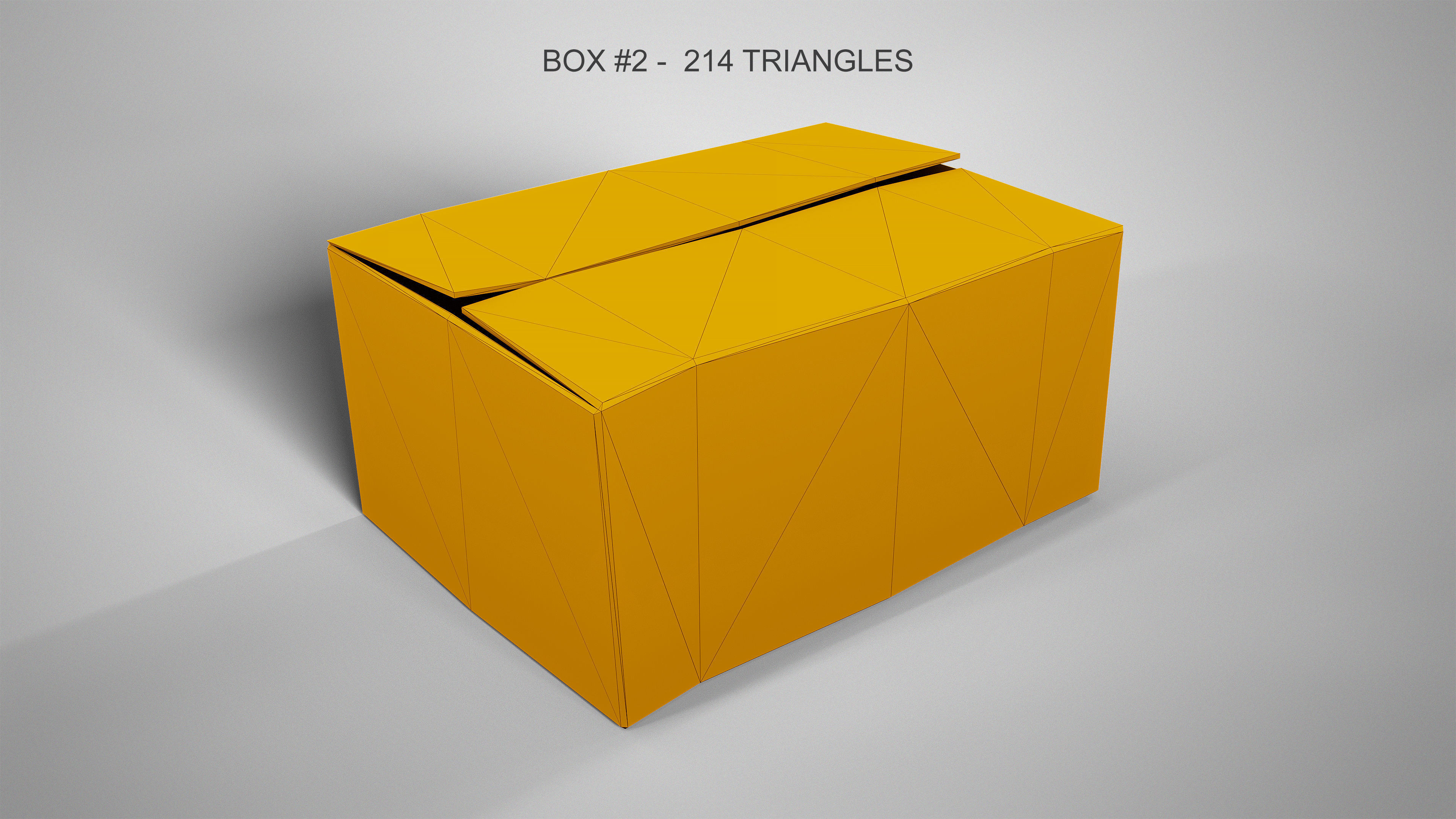 Set of 3 Cradboard Boxes - PBR Low-Poly Game Ready Storage Box Free low-poly 3D model_14