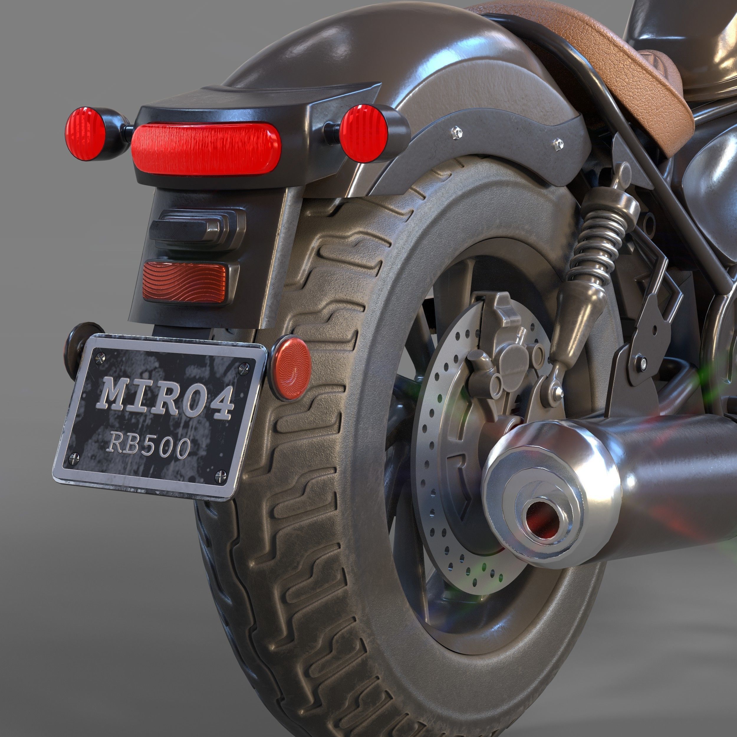 motorcycle honda Rebel 500 with high quality PBR textures 3D model_15