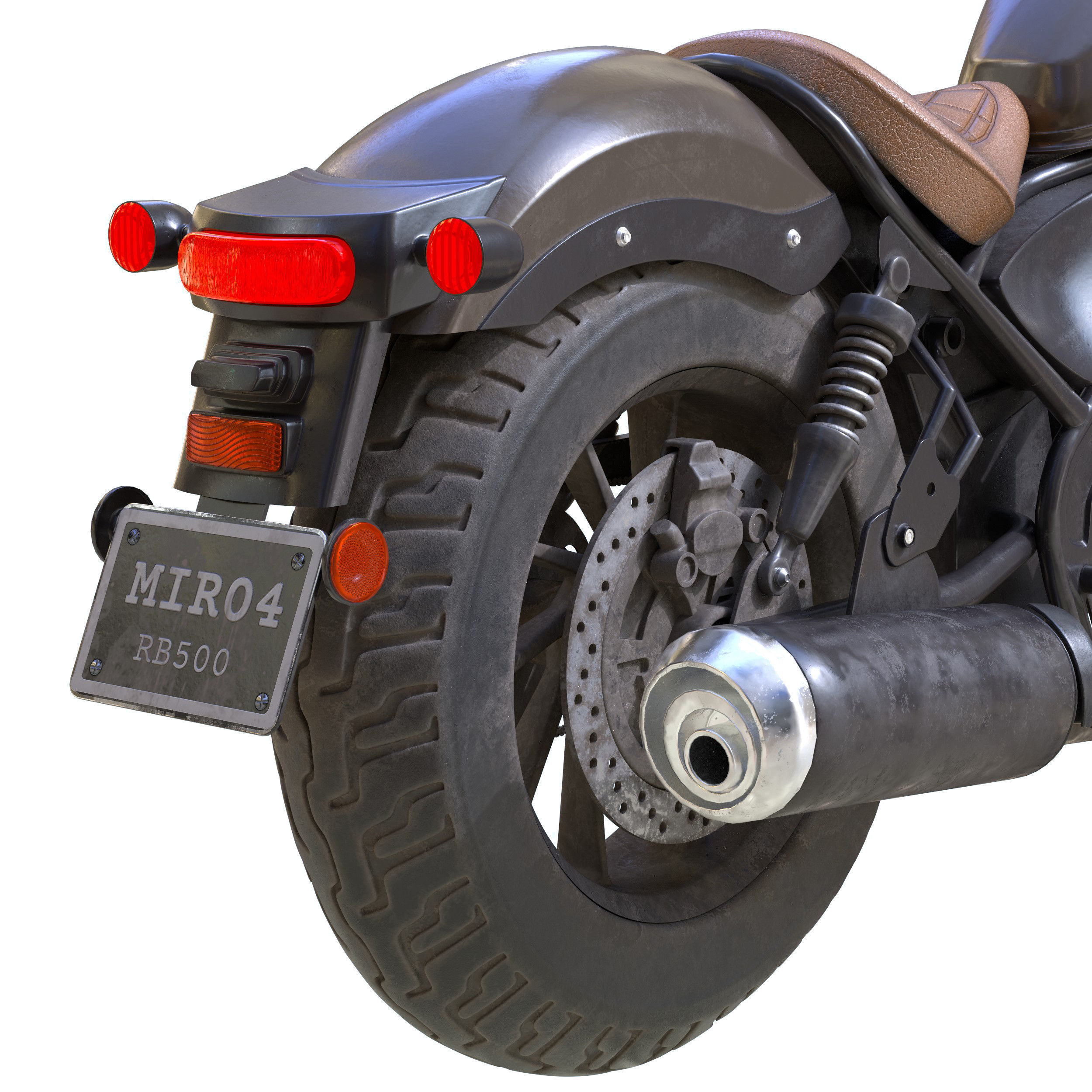 motorcycle honda Rebel 500 with high quality PBR textures 3D model_11