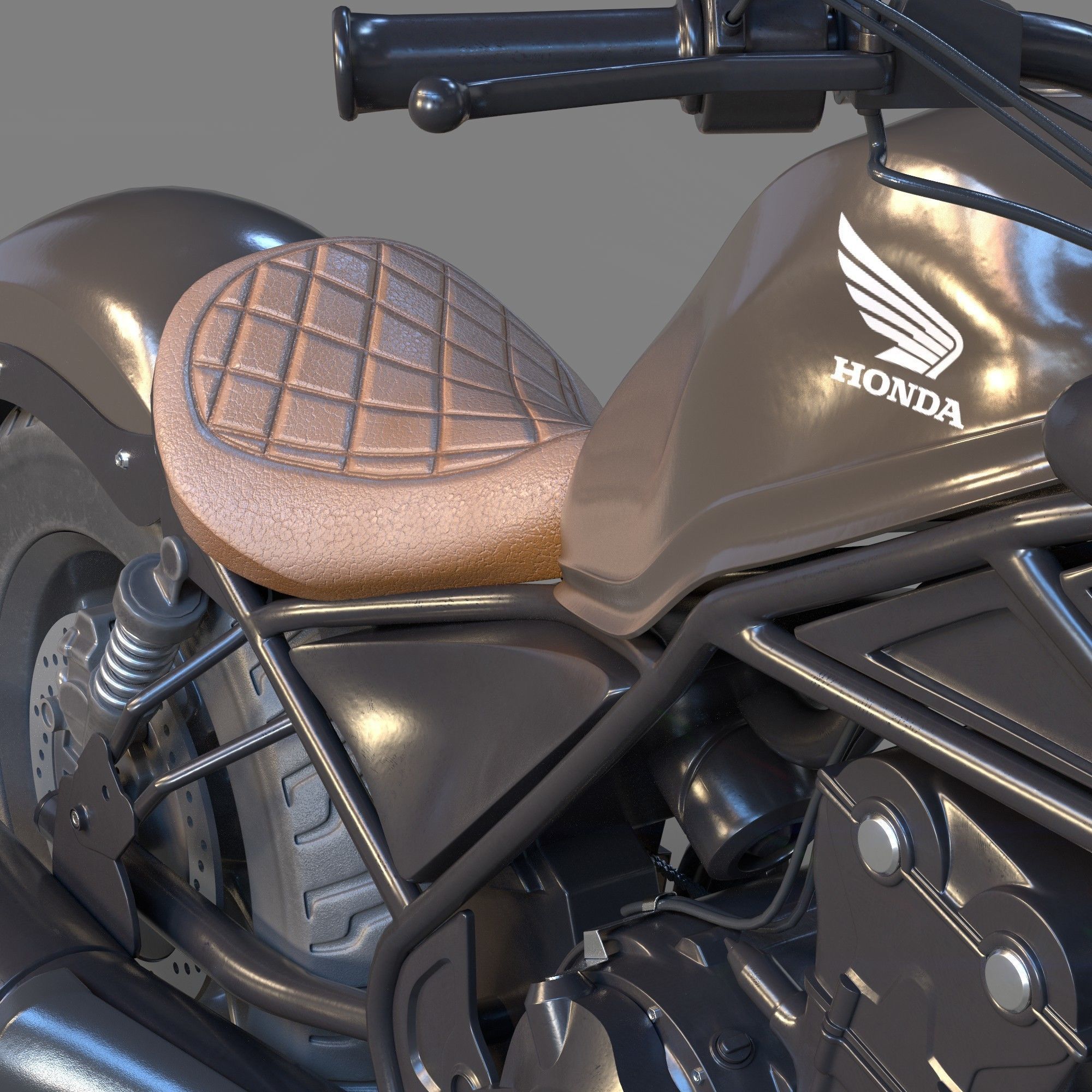 motorcycle honda Rebel 500 with high quality PBR textures 3D model_16