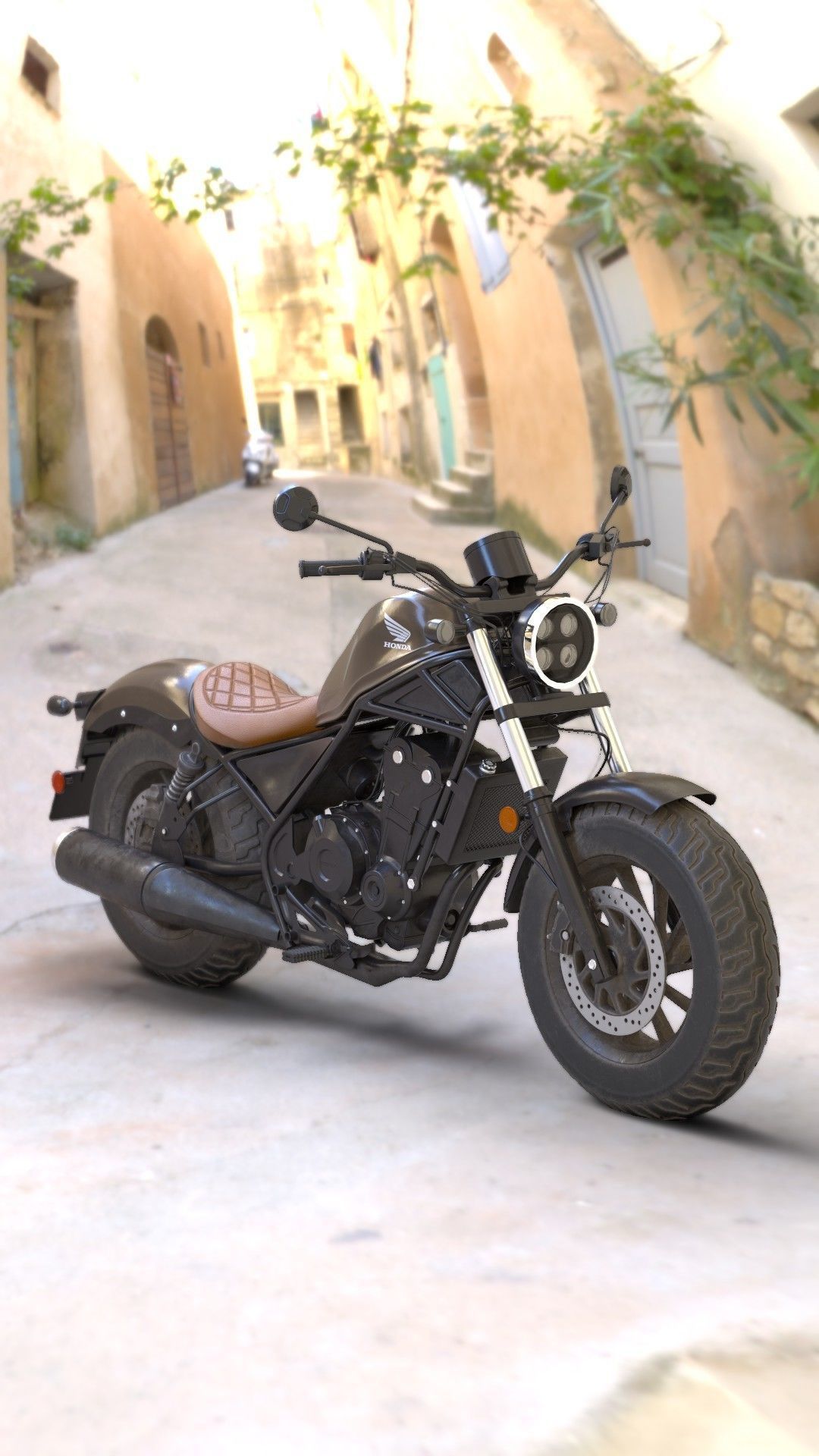 motorcycle honda Rebel 500 with high quality PBR textures 3D model_7