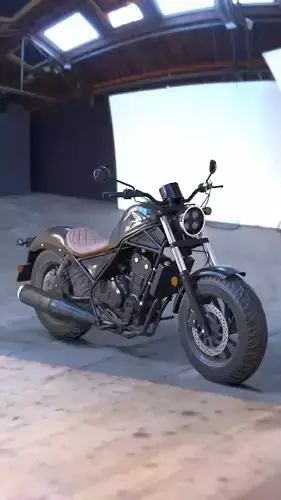 motorcycle honda Rebel 500 with high quality PBR textures 3D model