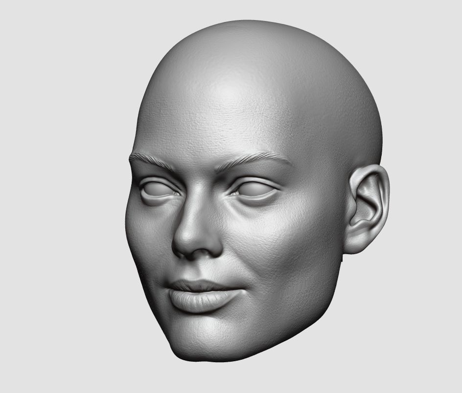Harley Quinn 3D printable bold head without neck  3D print model_2