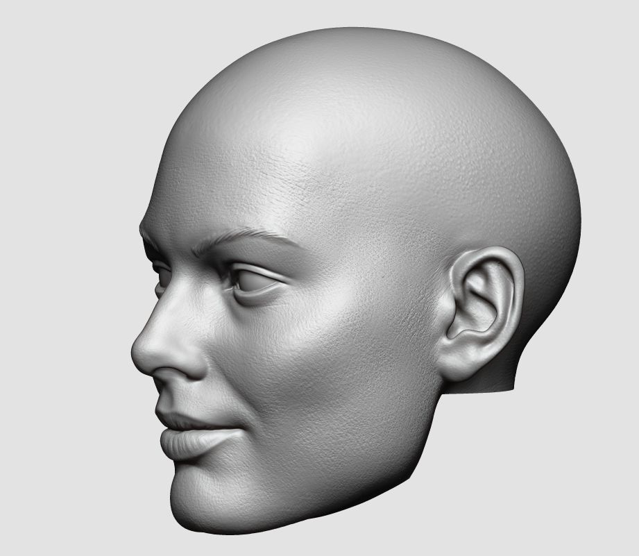 Harley Quinn 3D printable bold head without neck  3D print model_3