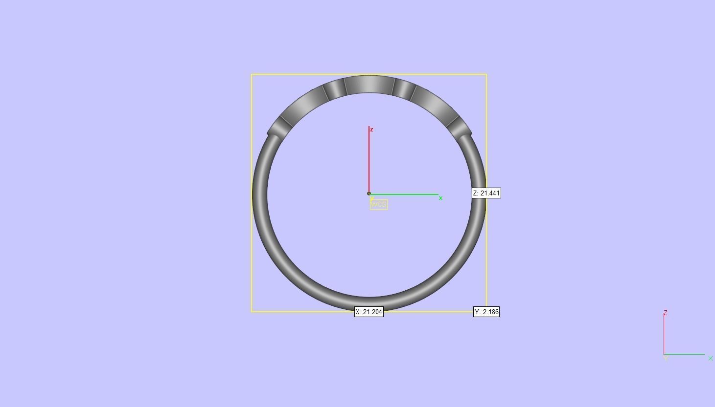 Half-Set Leaf Style Diamond Band 3D print model_9