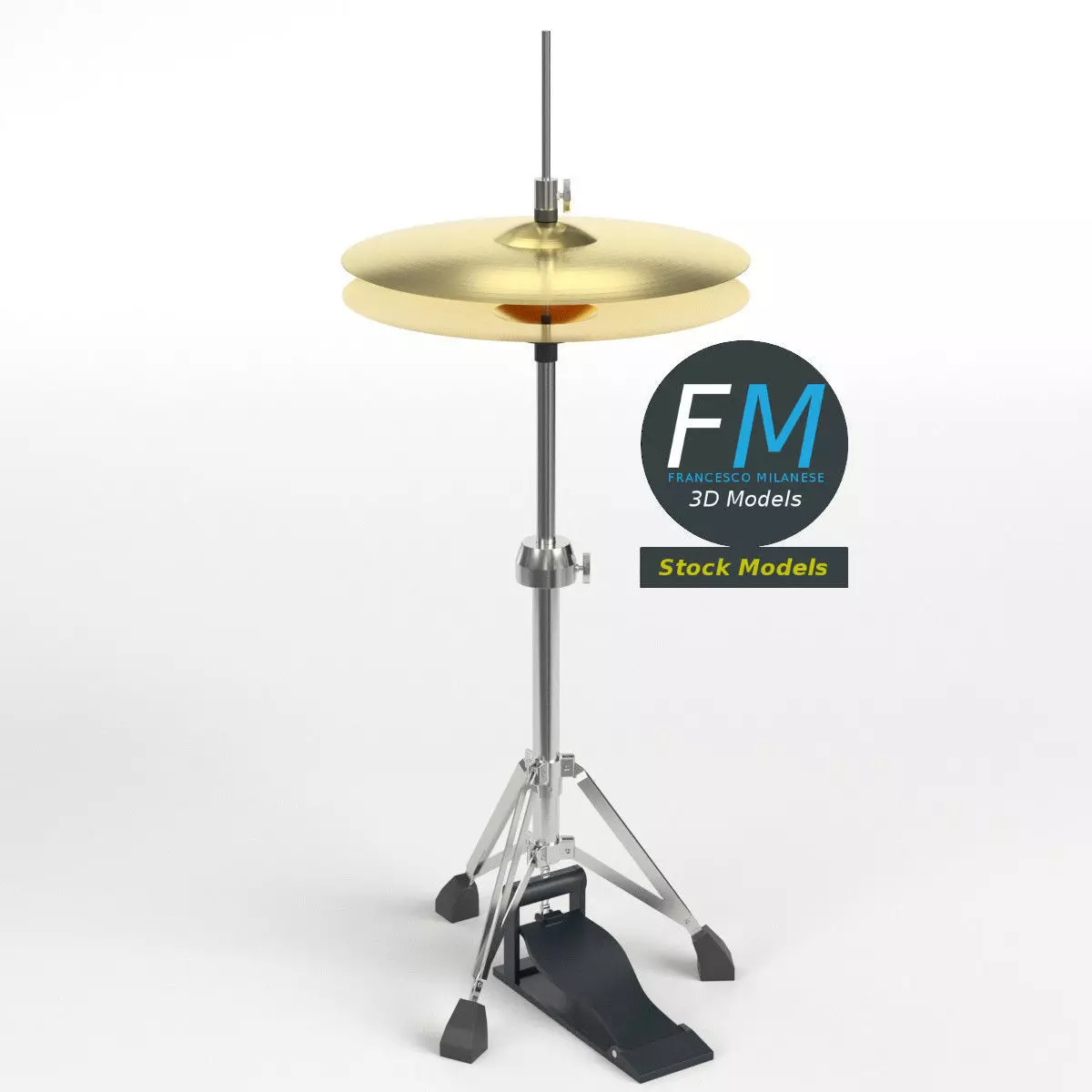 Hi-hat cymbal 3D model_0