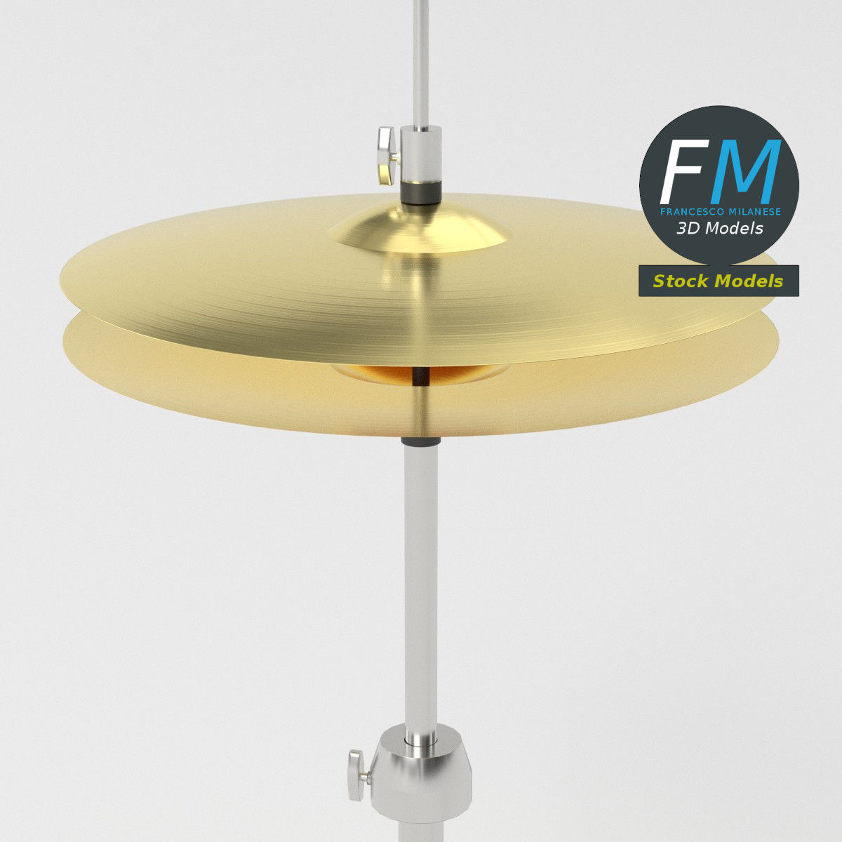 Hi-hat cymbal 3D model_5