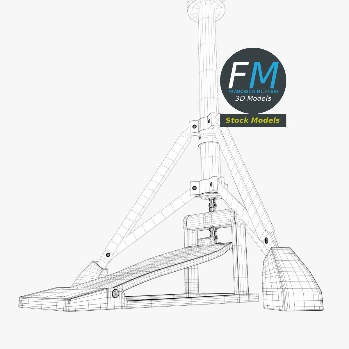 Hi-hat cymbal 3D model_8