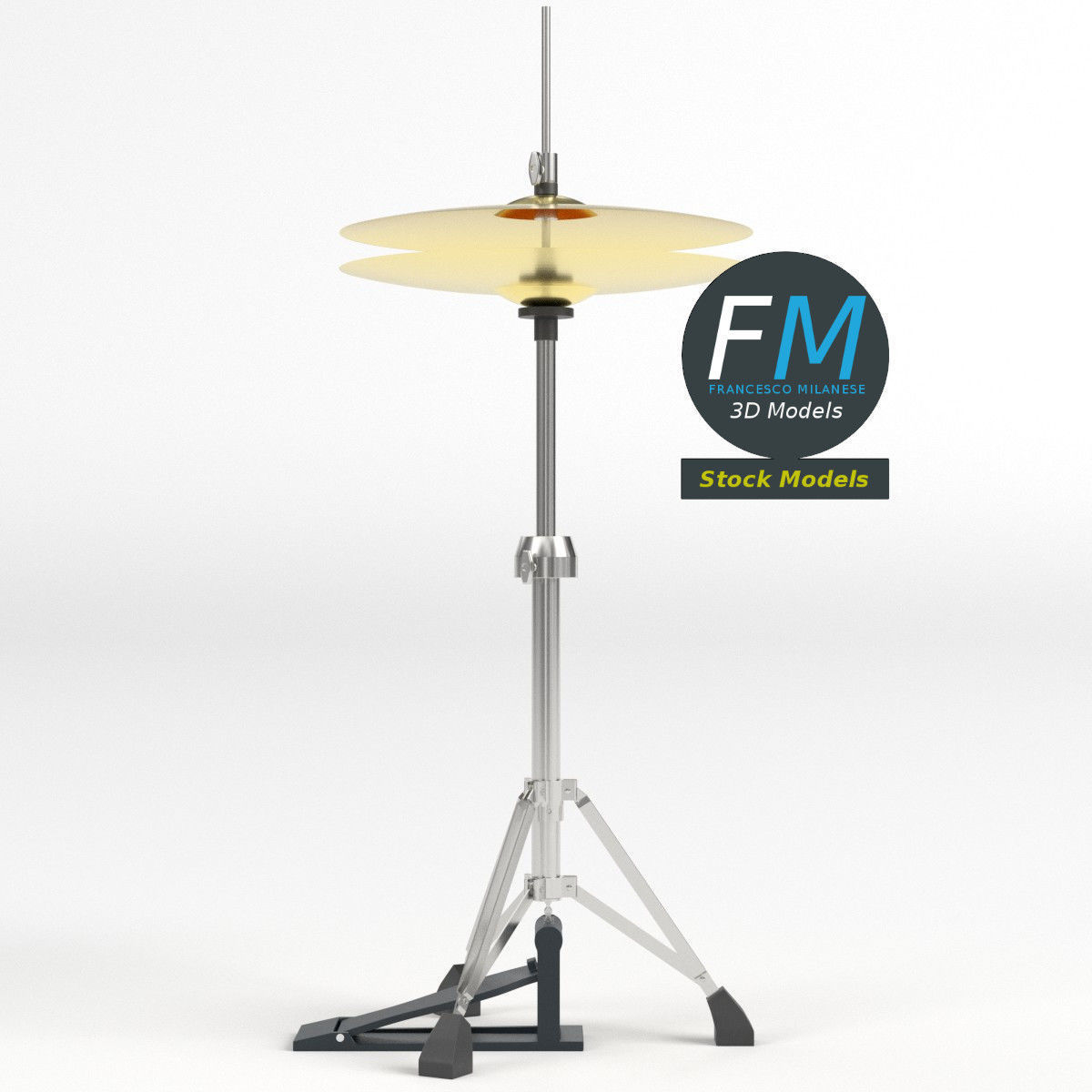 Hi-hat cymbal 3D model_3