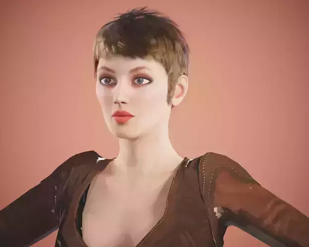 game rigged girl Free low-poly 3D model