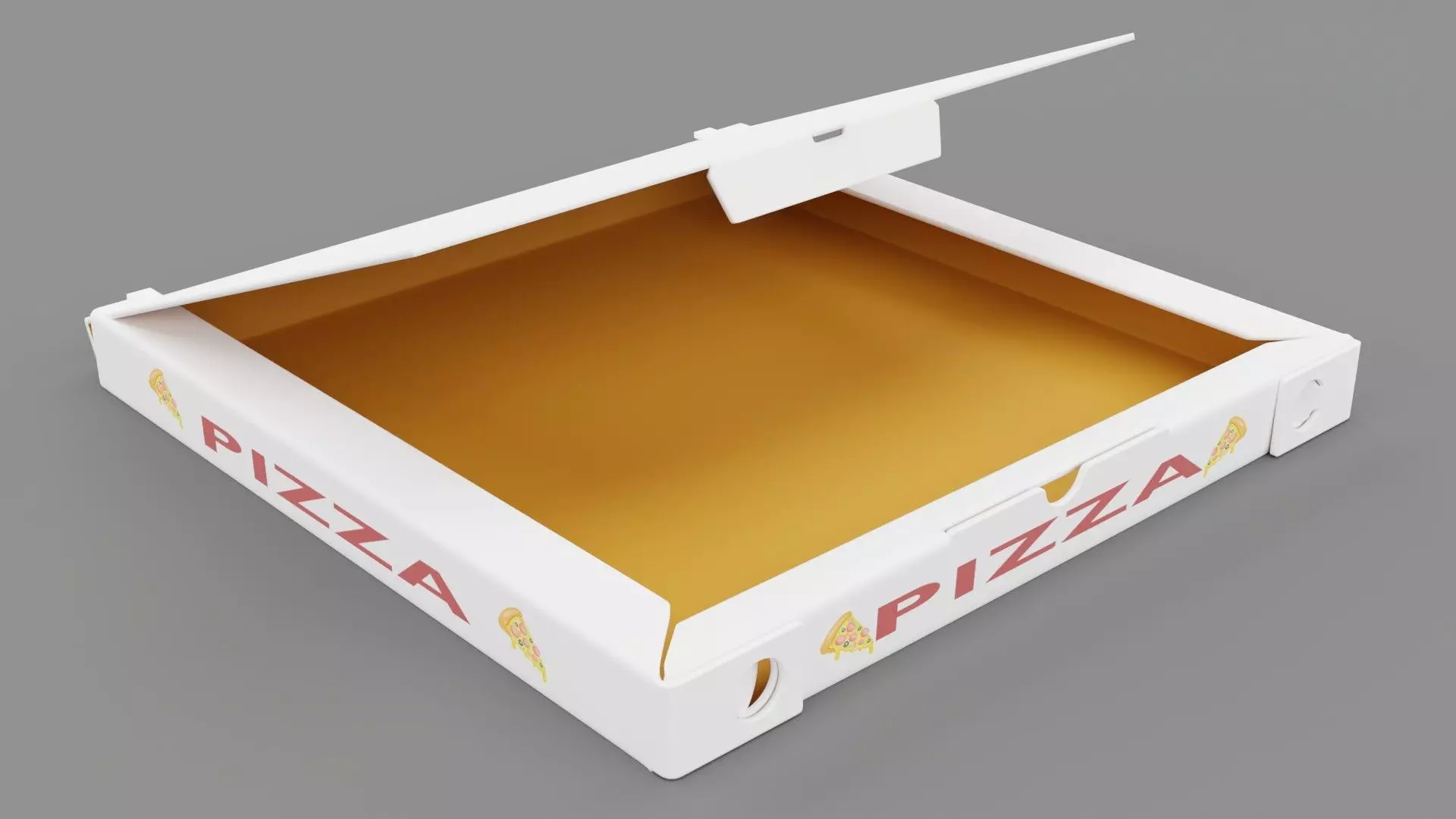 Empty packages pizza box Low-poly 3D model