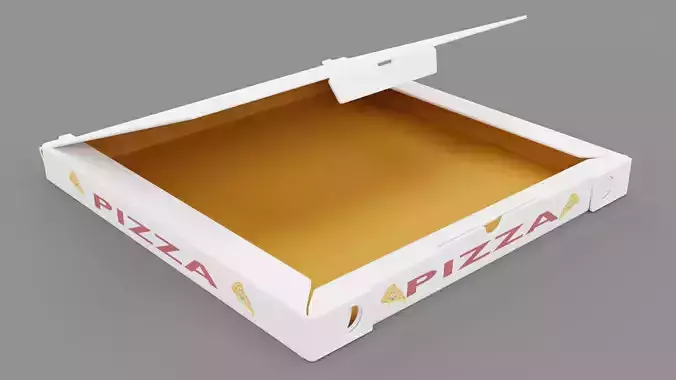 Empty packages pizza box Low-poly 3D model