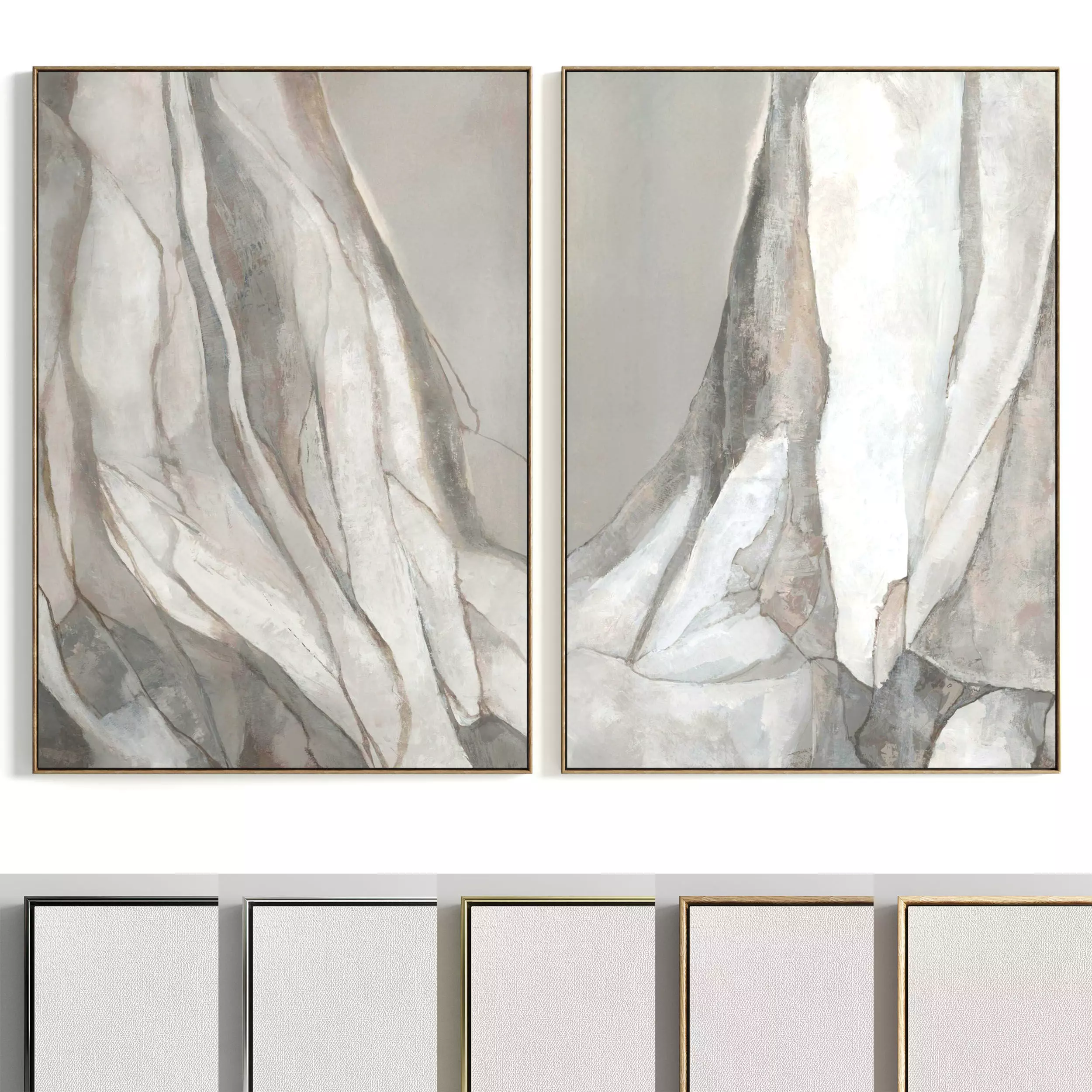 Plaster Two Photo Frame 92 Low-poly 3D model_0