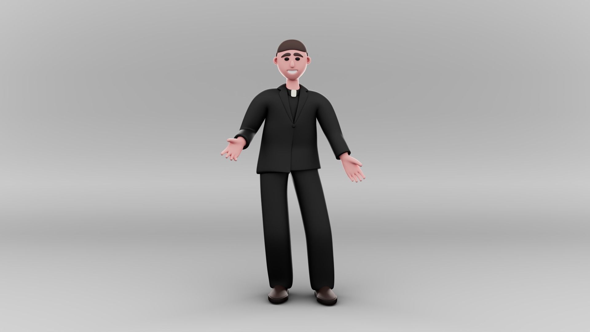Christians - Rigged 3D Characters 12 Animations Low-poly 3D model_10