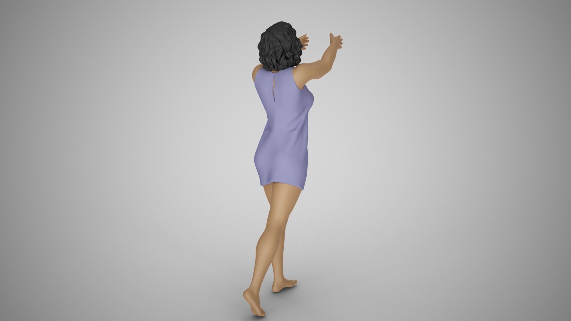Girl Hold up and Put 3D print model_5