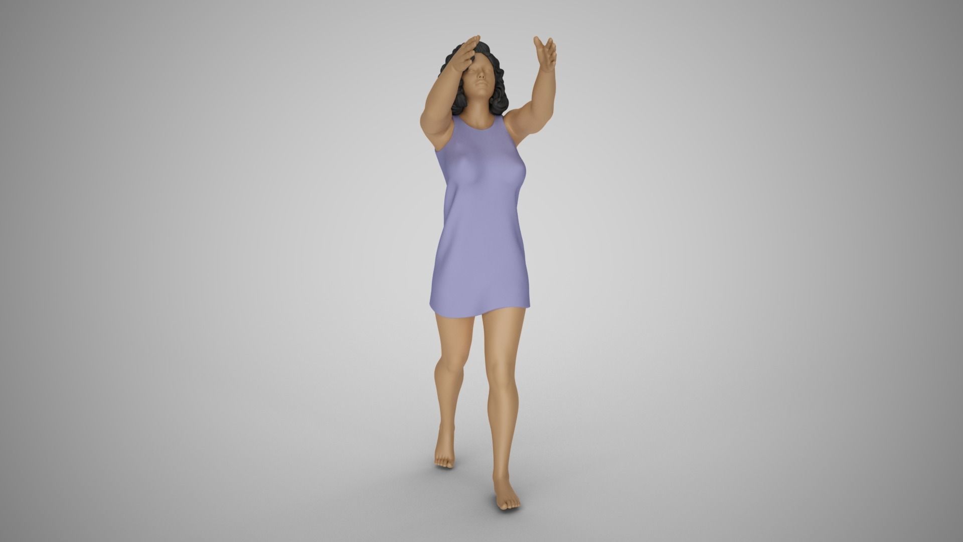 Girl Hold up and Put 3D print model_10