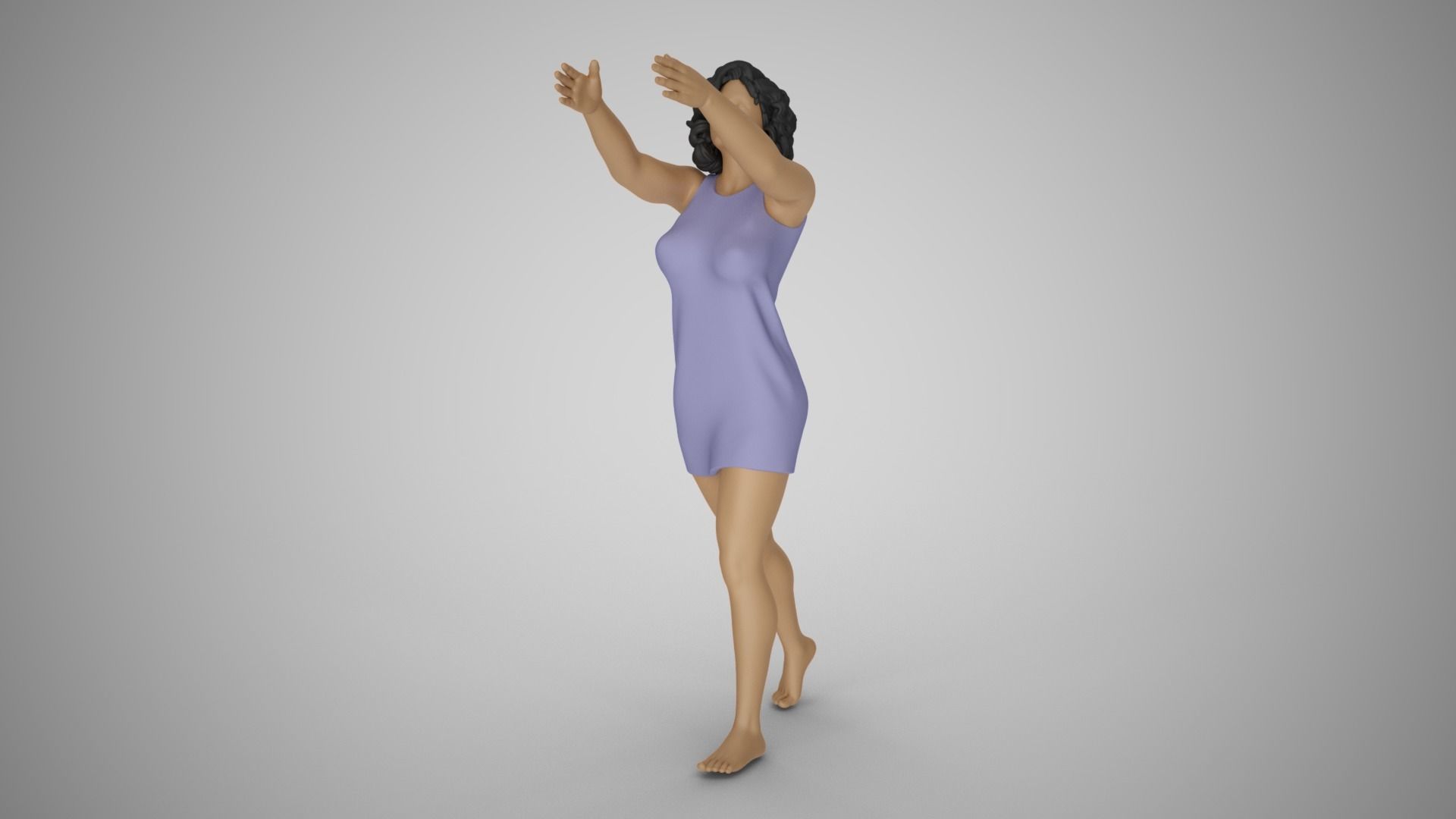 Girl Hold up and Put 3D print model_9
