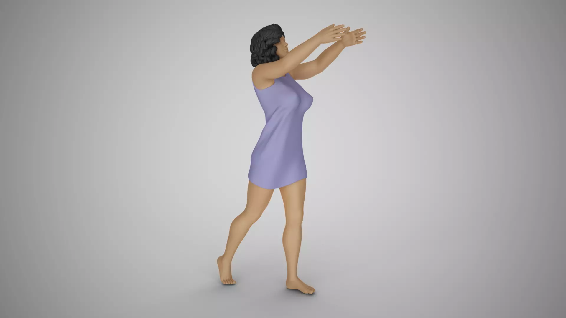 Girl Hold up and Put 3D print model_0