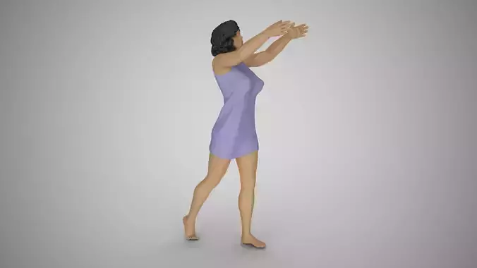 Girl Hold up and Put 3D print model