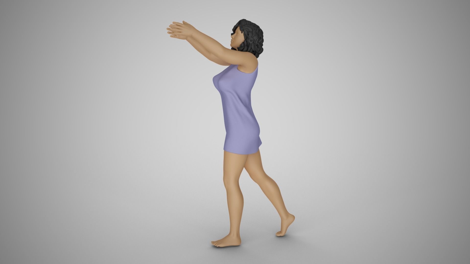 Girl Hold up and Put 3D print model_8