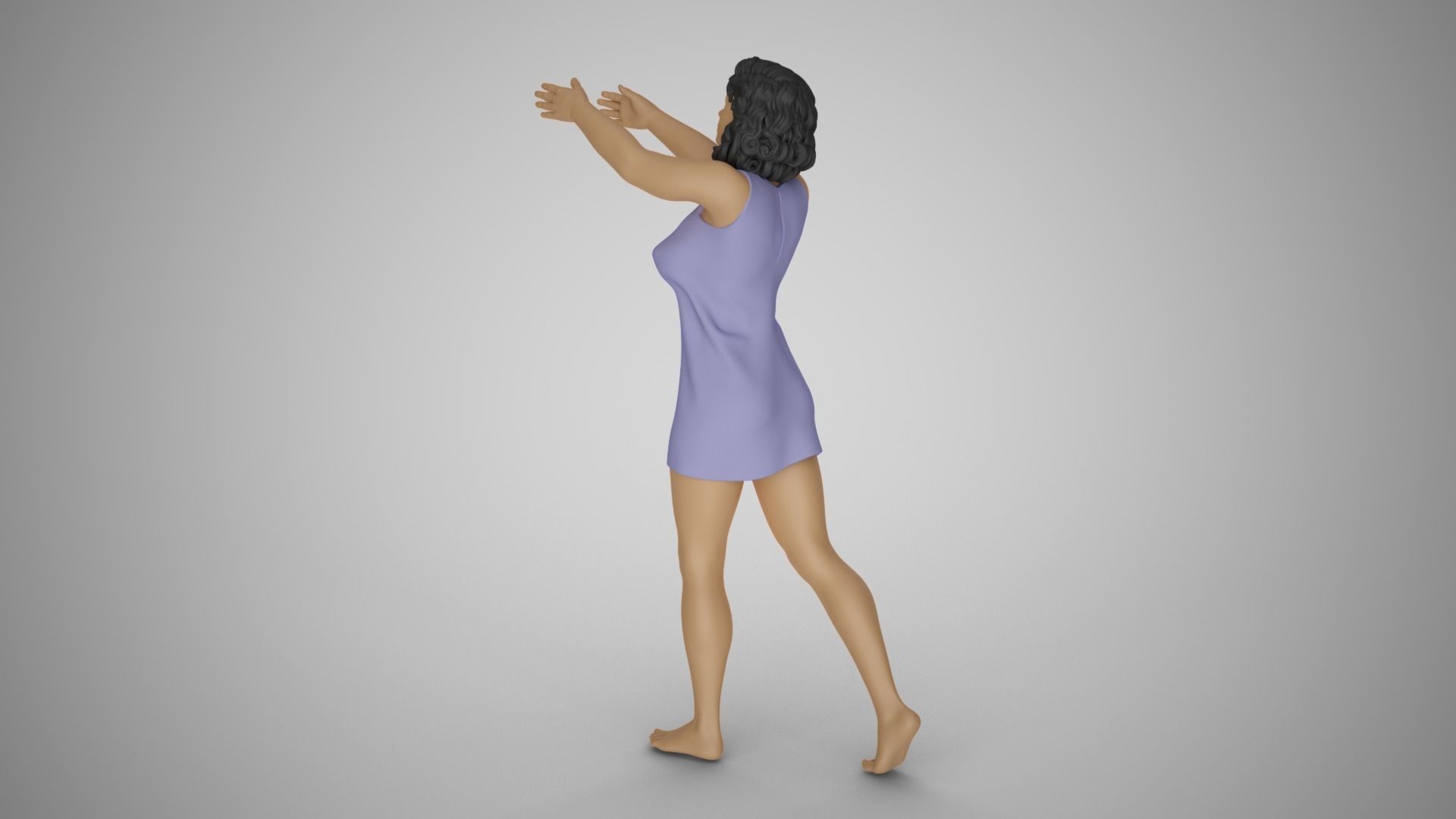 Girl Hold up and Put 3D print model_7