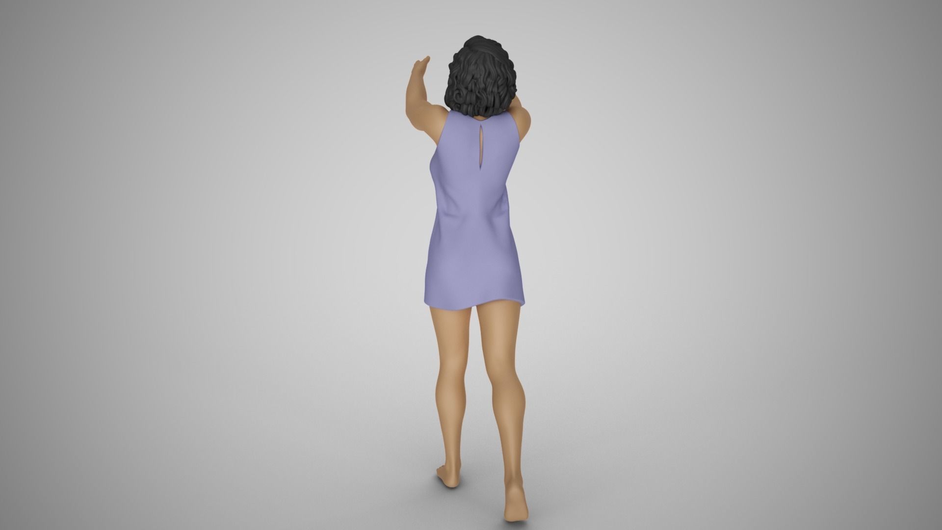 Girl Hold up and Put 3D print model_6