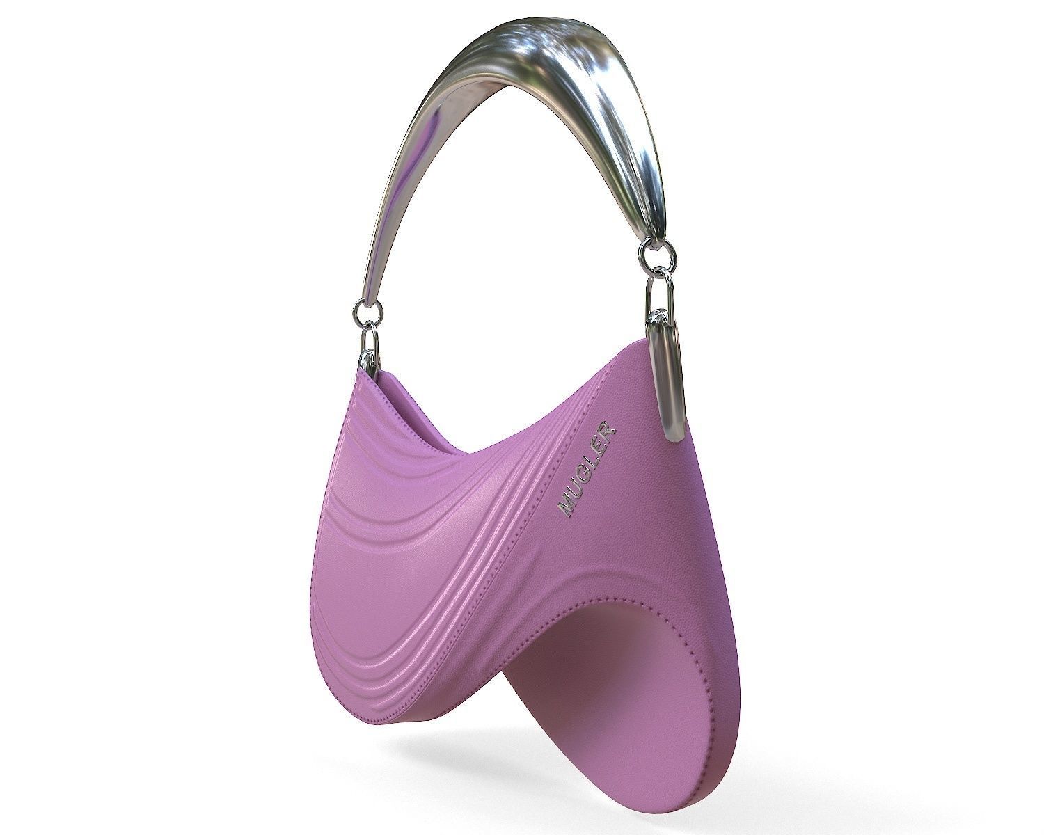 Casey Cadwallader Mugler Bag Pink Low-poly 3D model_2