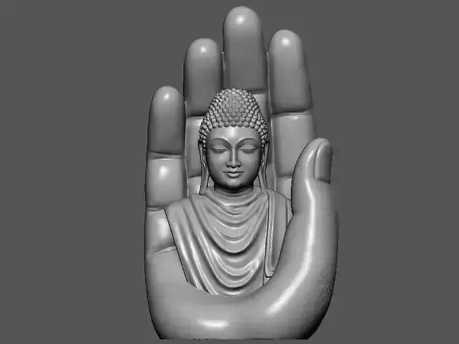 Buddha on hand  3D print model