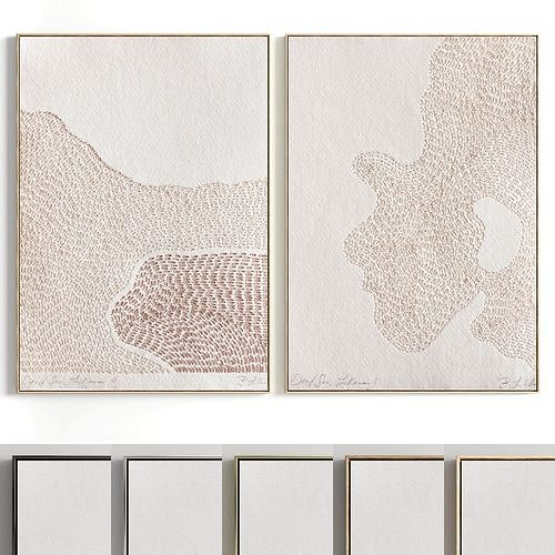 Plaster Two Photo Frame 96 Low-poly 3D model