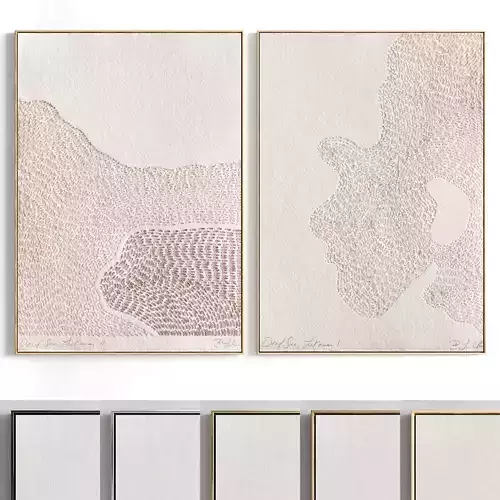 Plaster Two Photo Frame 96 Low-poly 3D model