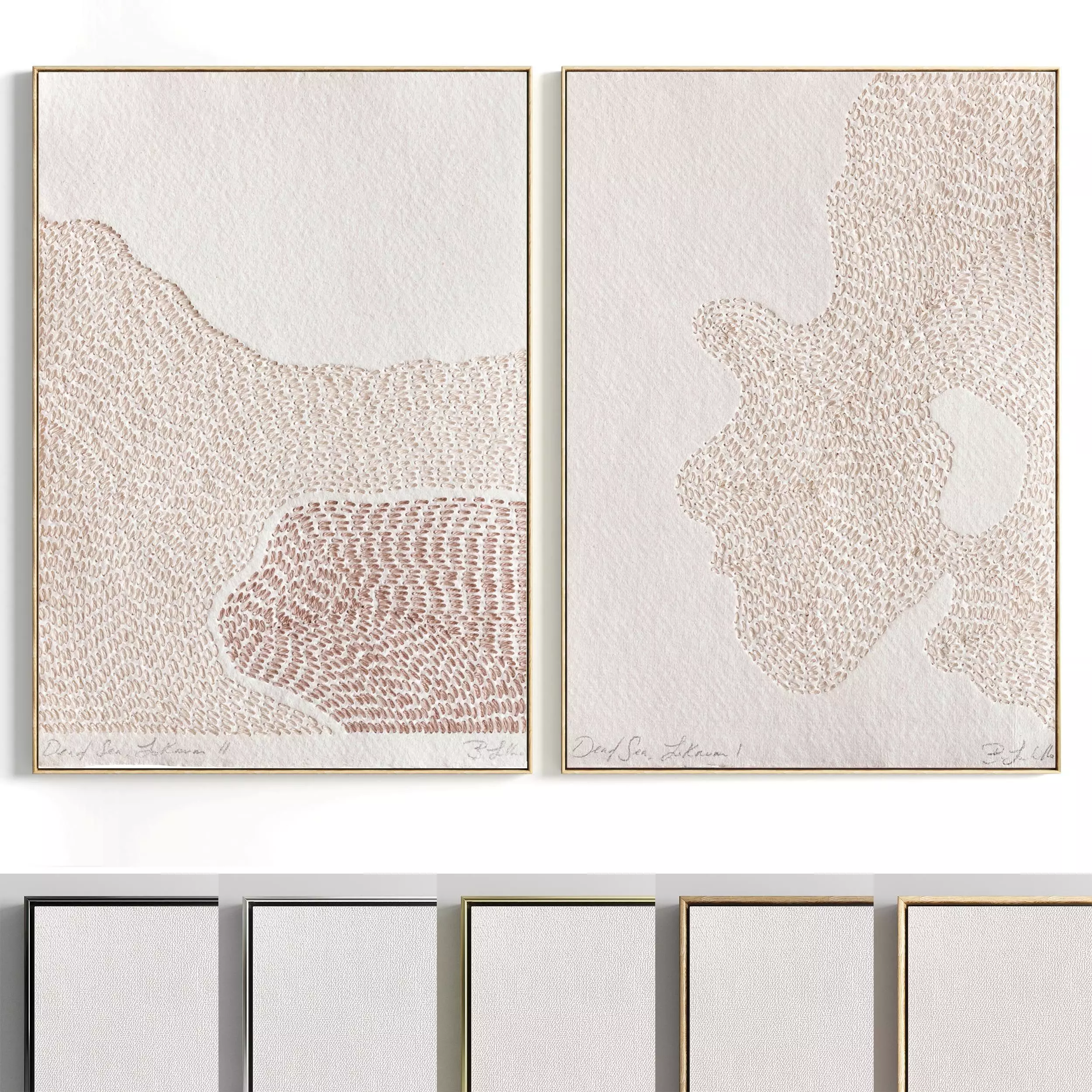 Plaster Two Photo Frame 96 Low-poly 3D model