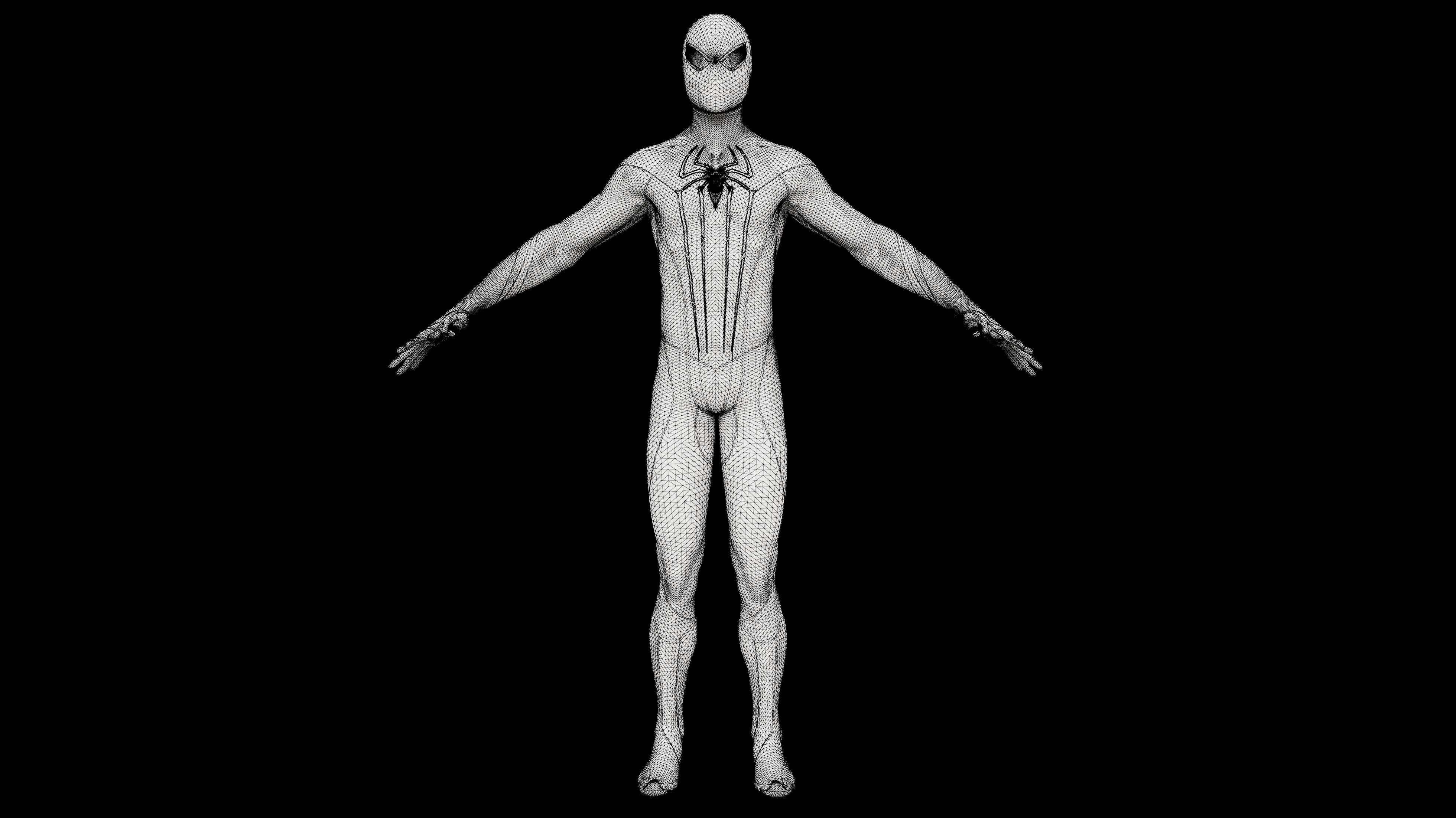 The Amazing Spider-Man 1 Model-Rigged Low-poly 3D model_6