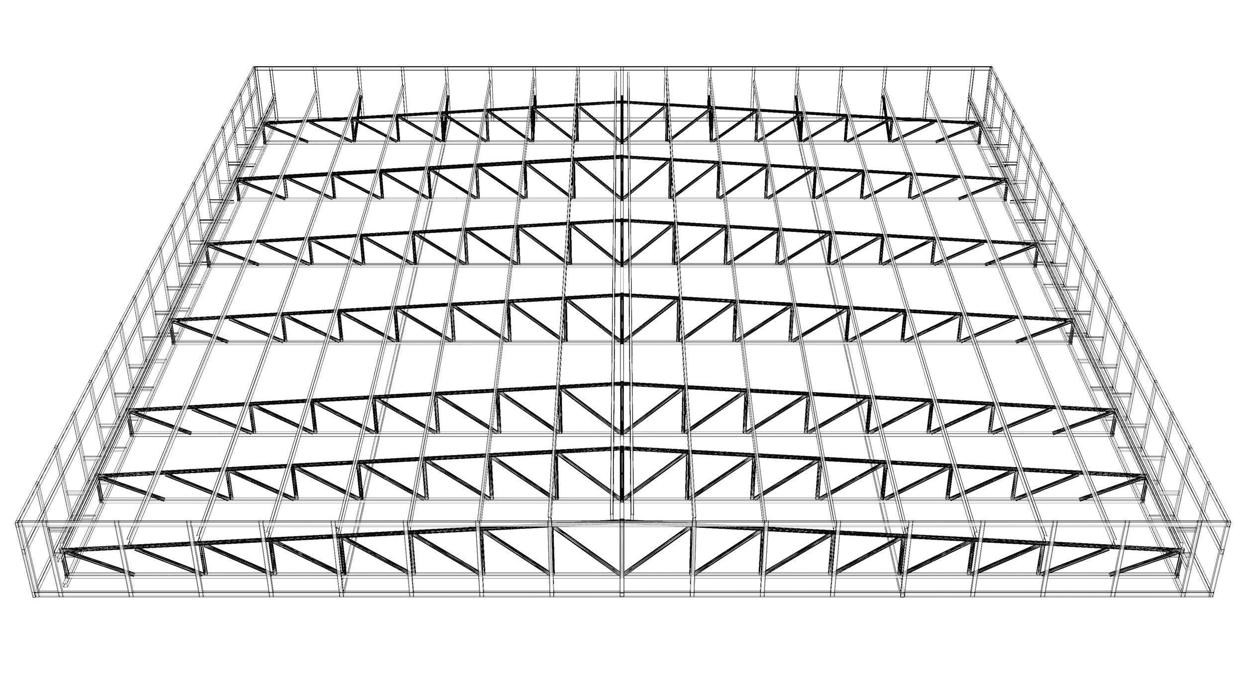 Roof structure 3D model_11