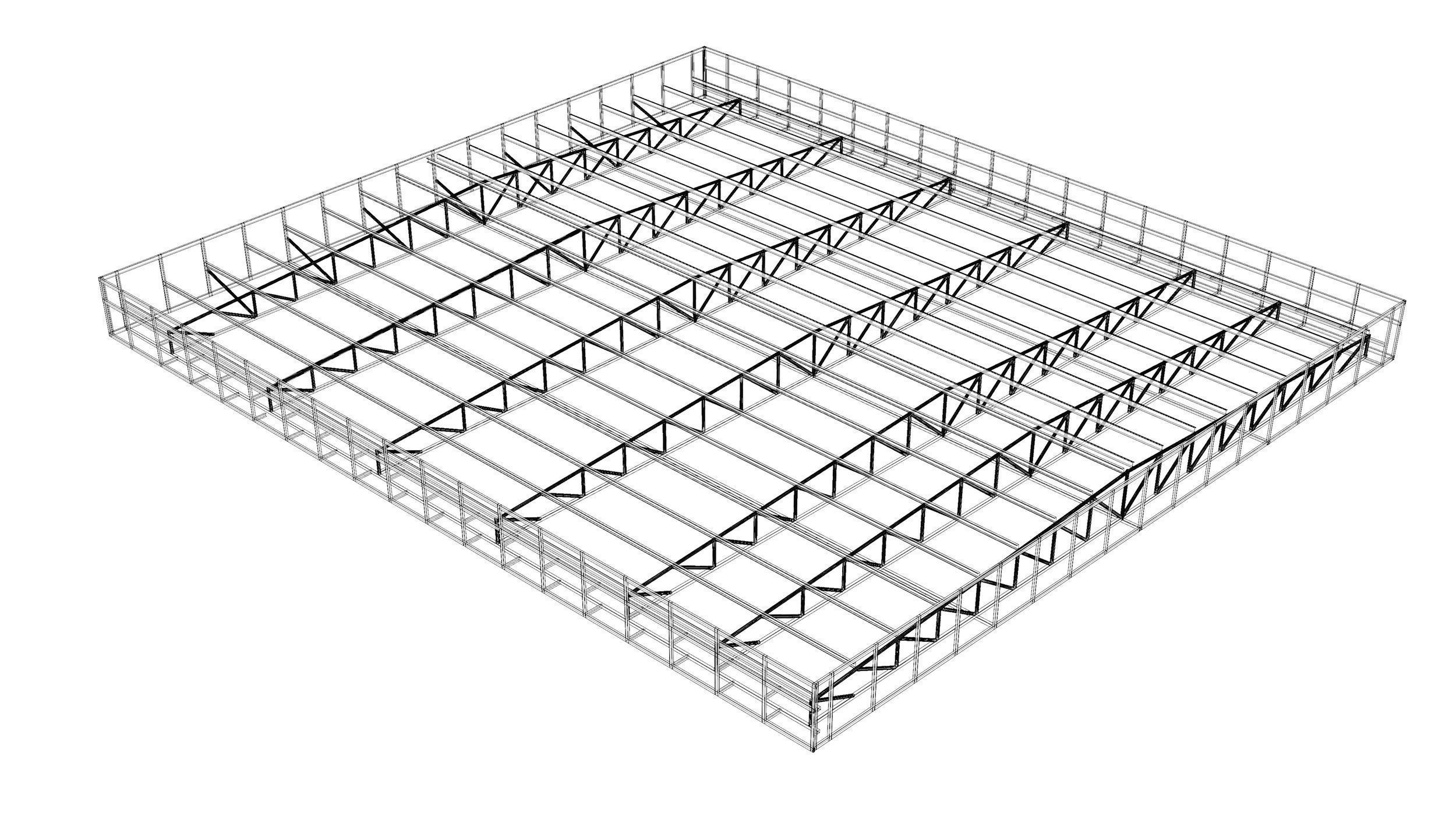 Roof structure 3D model_8