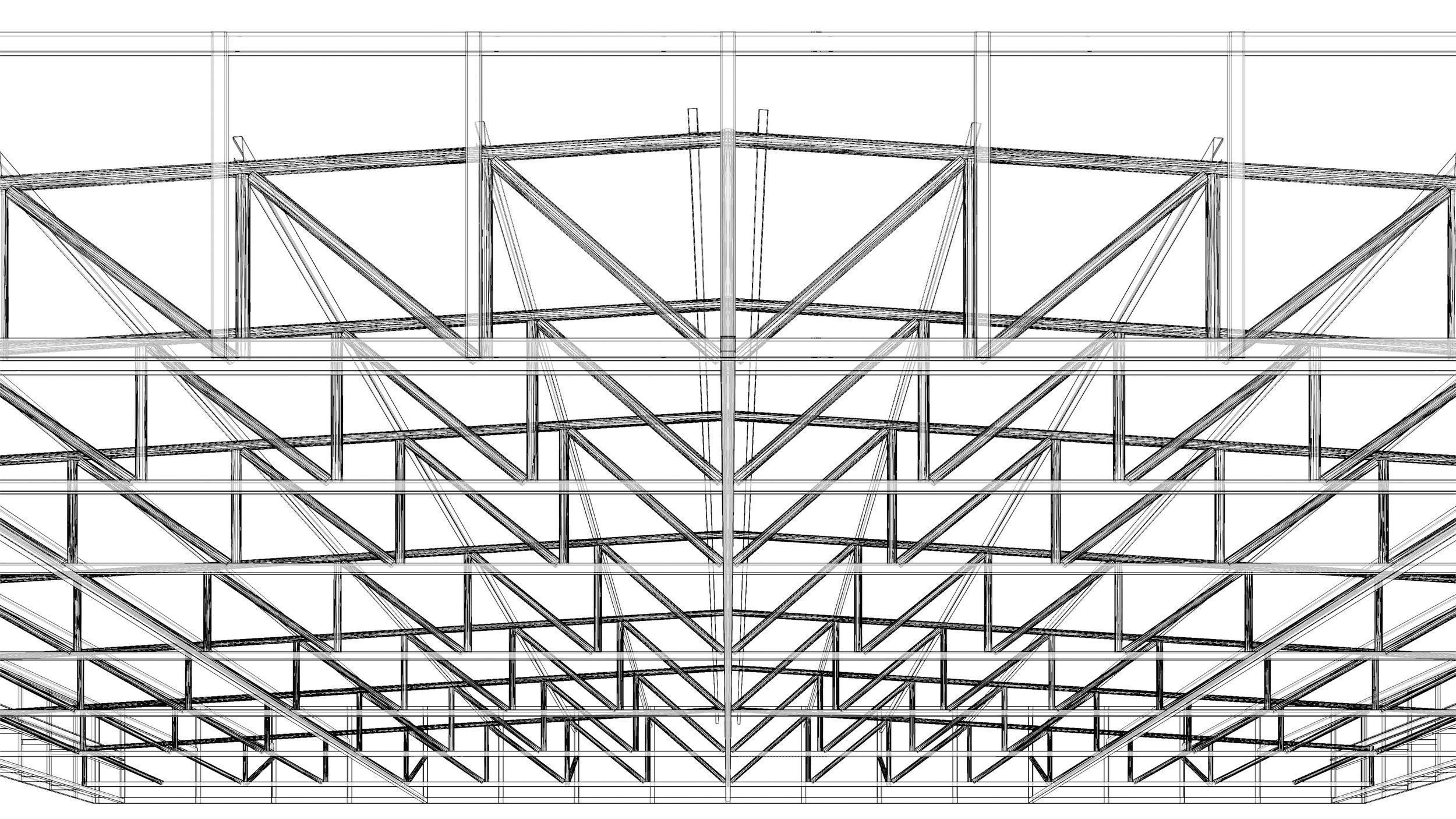 Roof structure 3D model_7