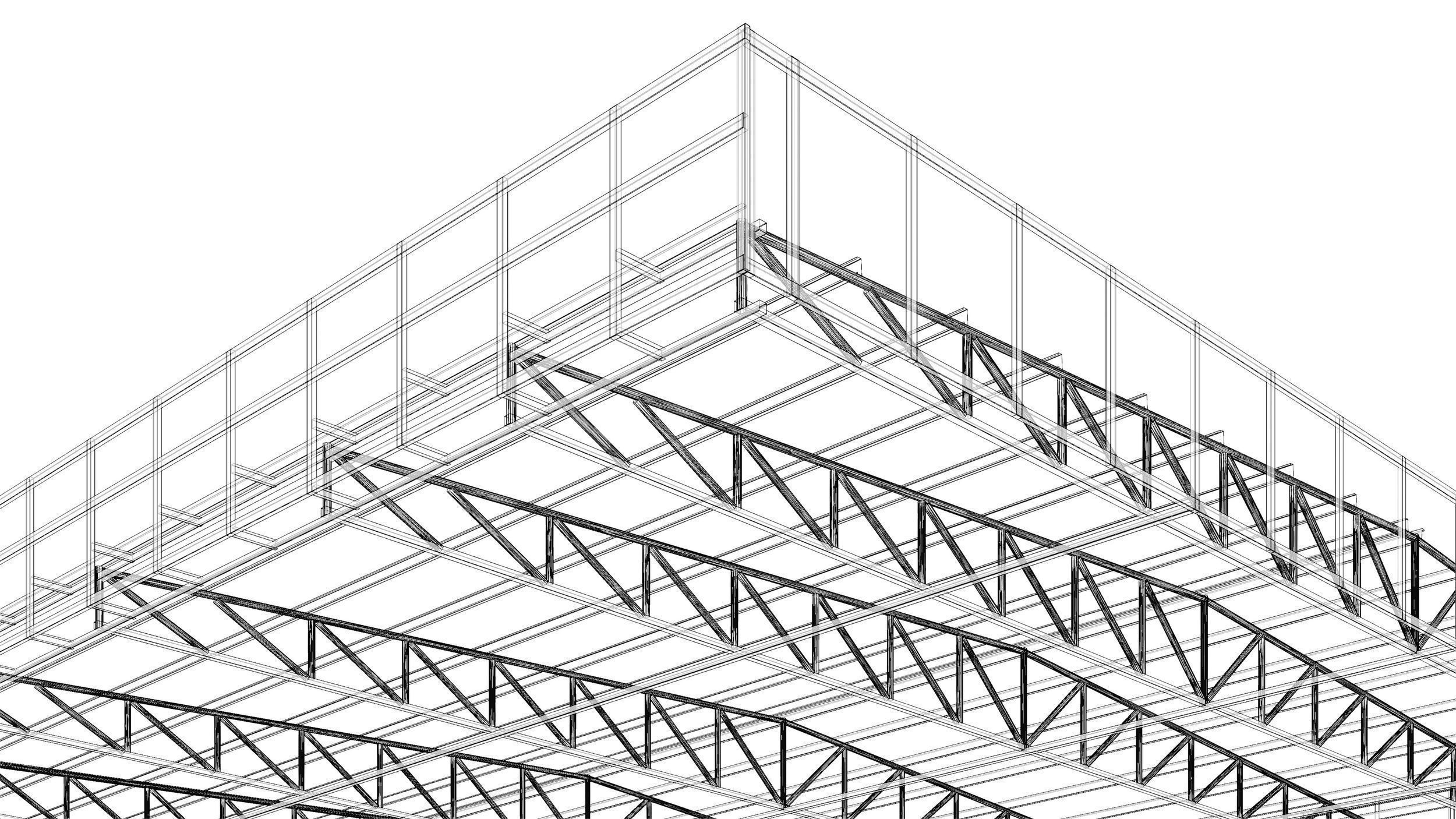 Roof structure 3D model_9
