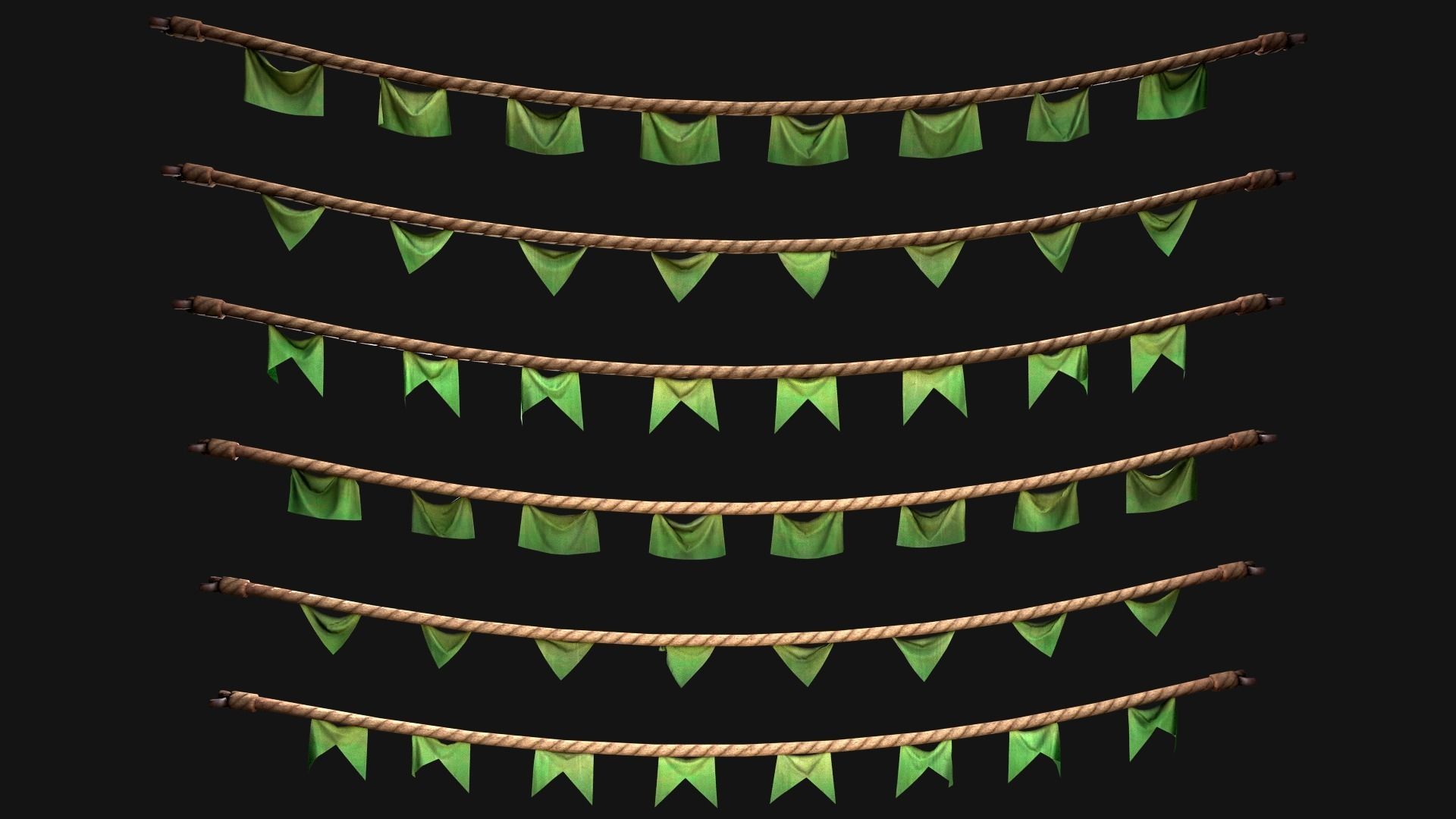 Medieval Flags Pack Low-poly 3D model_76