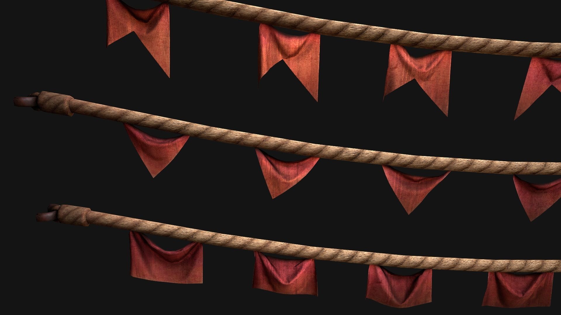 Medieval Flags Pack Low-poly 3D model_70