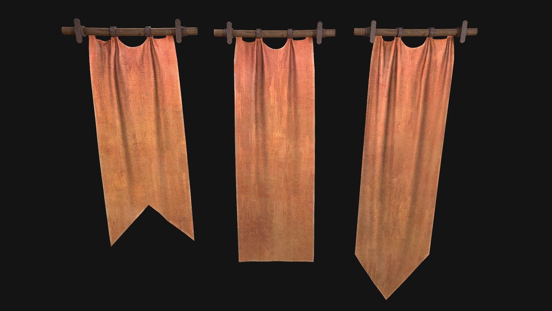 Medieval Flags Pack Low-poly 3D model_33