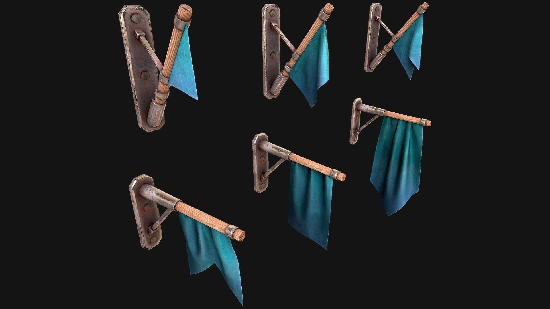 Medieval Flags Pack Low-poly 3D model_53