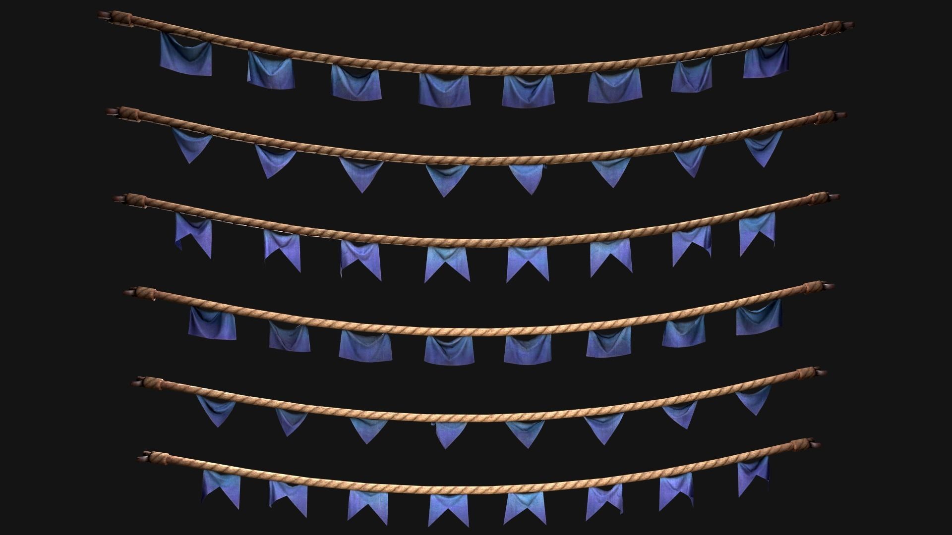 Medieval Flags Pack Low-poly 3D model_73