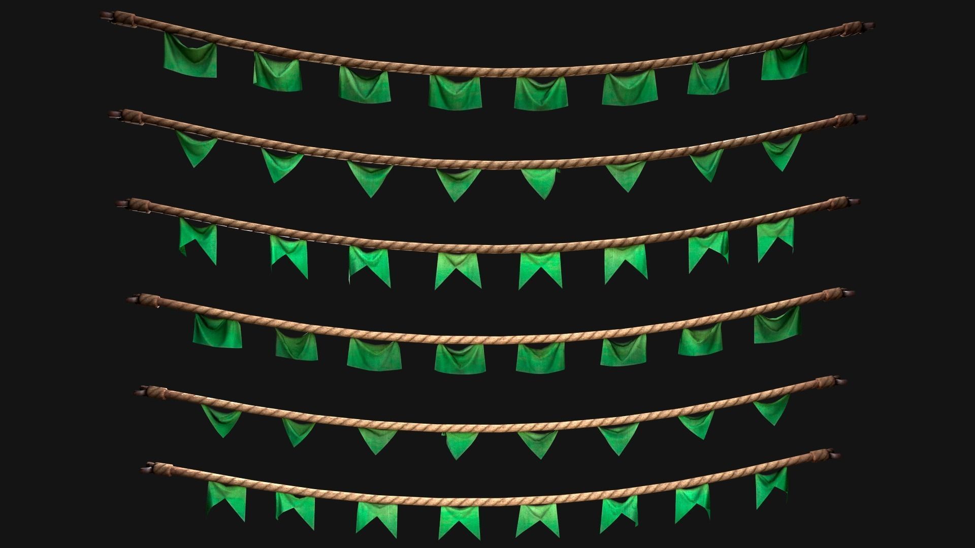 Medieval Flags Pack Low-poly 3D model_74