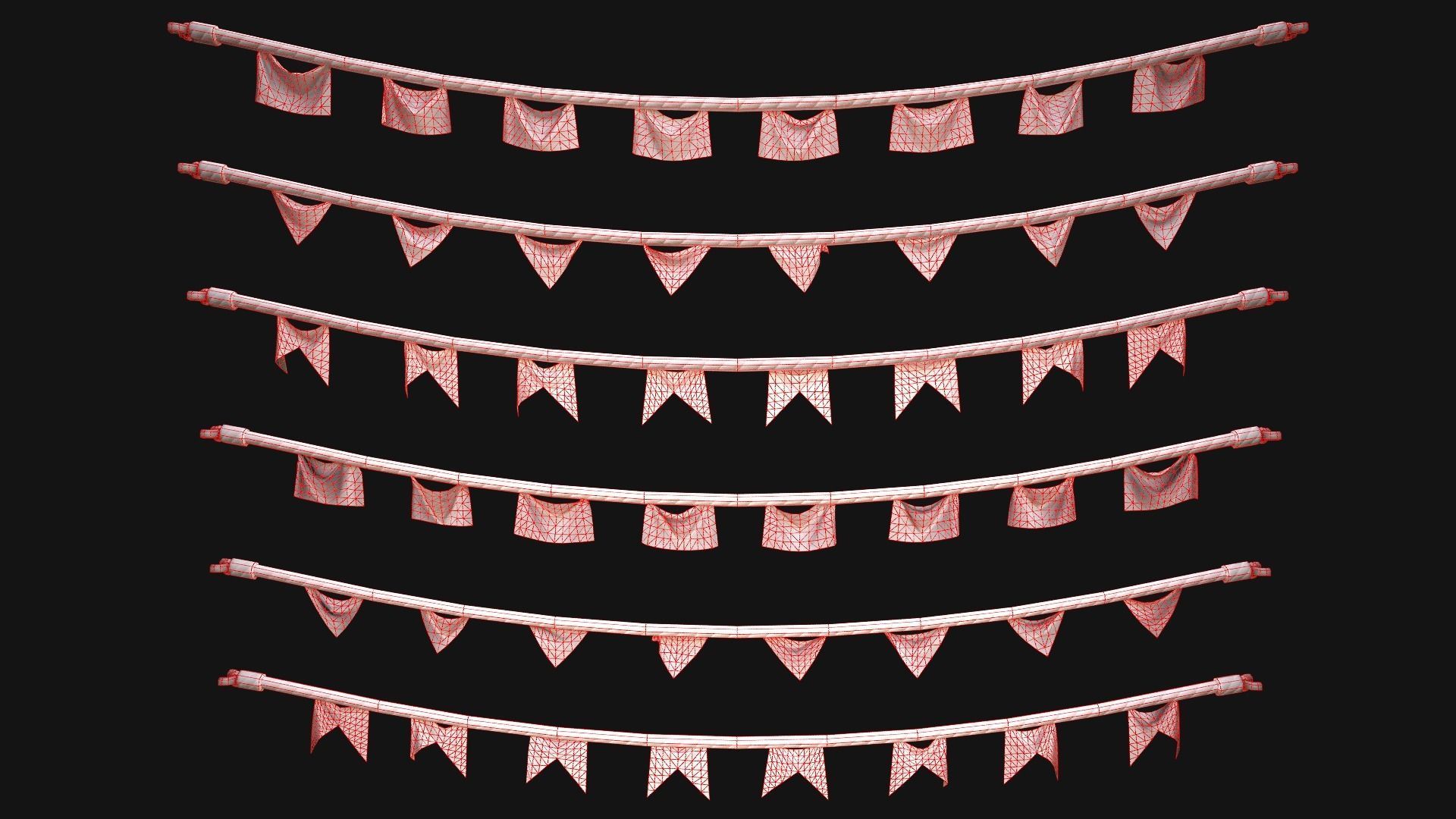 Medieval Flags Pack Low-poly 3D model_71